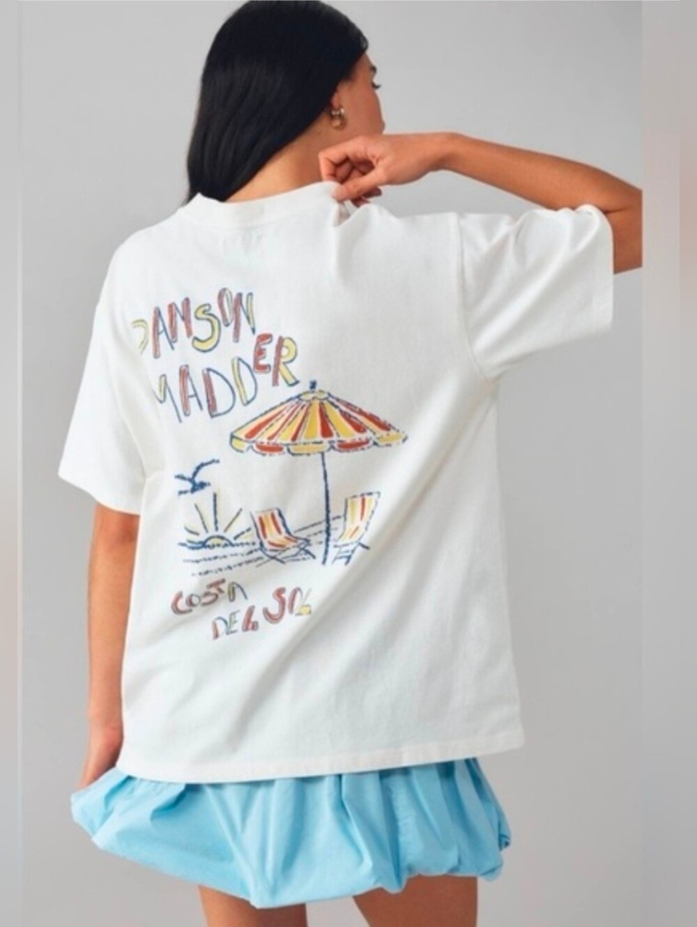 Damson Madder Costa Del Sol Oversized Graphic Tee EU size 8/ US Size 4
